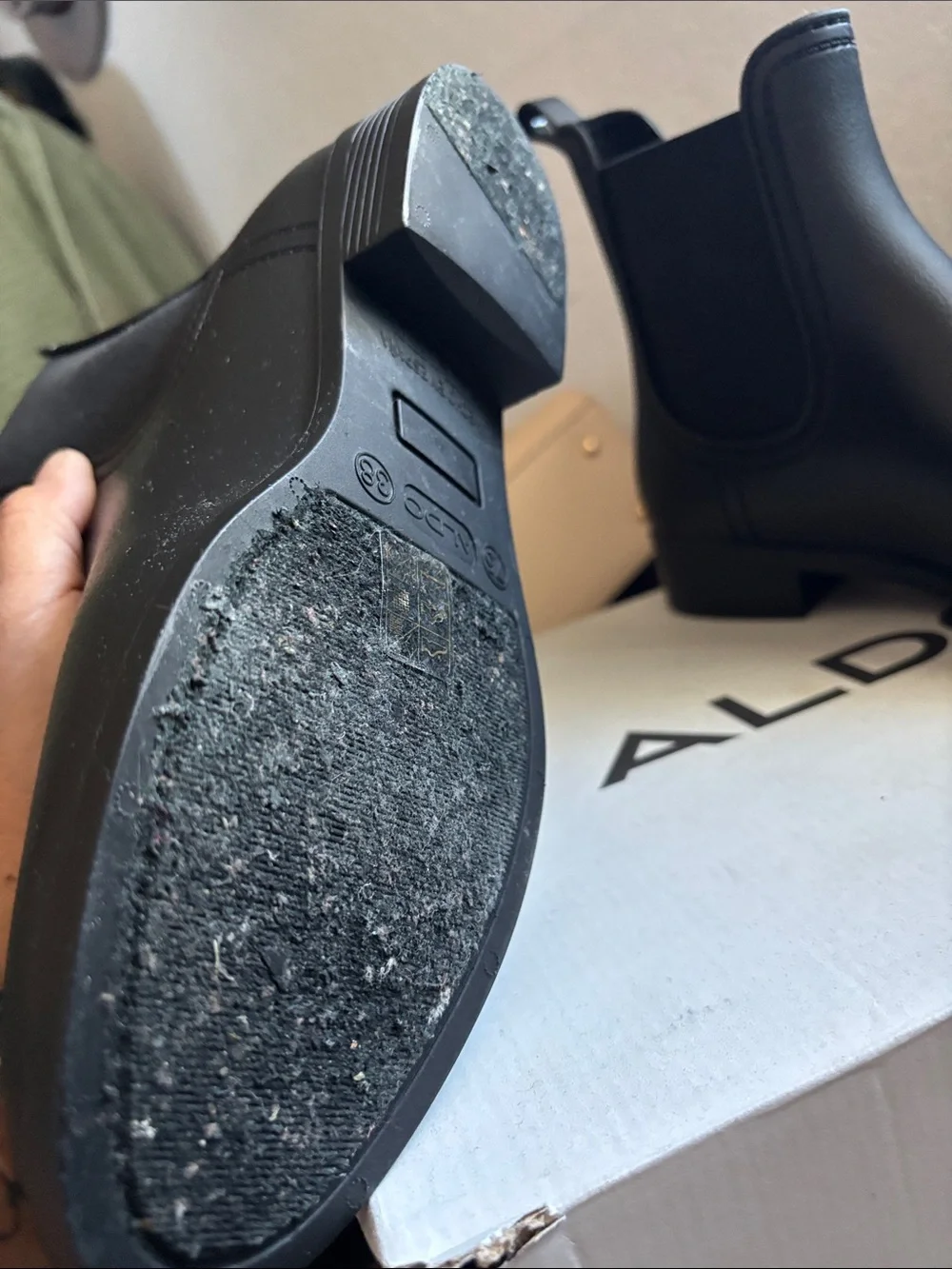 Aldo Black Chelsea Rain Ankle Boots